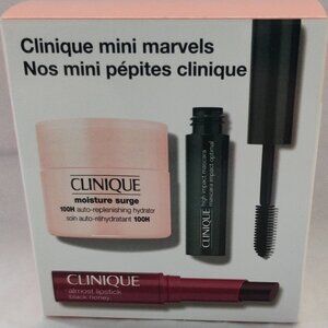 Clinique Mini Marvels Gift- Moisture Surg 100H/Mascara/Black Honey Lip- New